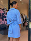 SUNSET DRESS -BLUE PIN STRIPE