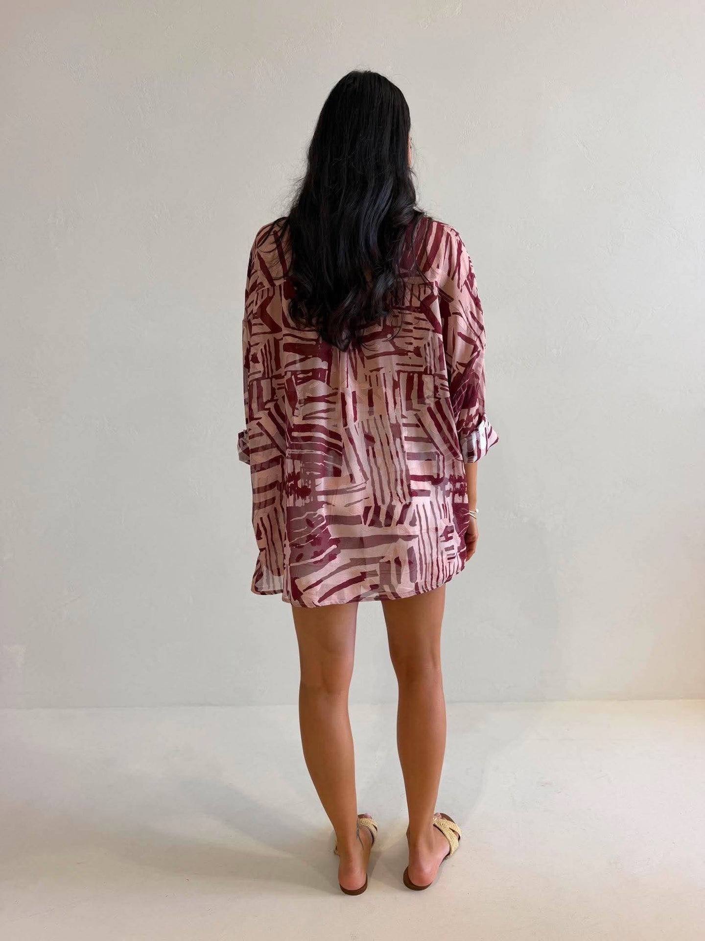 KATIE SHIRT- ABSTRACT ROSE GOLD