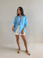 JEMMA LINEN BLOUSE -SKY