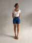 WASHED RIB LACE SCOOP NECK TEE- PINK