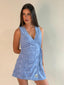BAYSIDE TERRY TOWELLING WRAP MINI DRESS