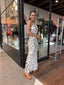 JARRAH MAXI DRESS - BROWN AND BEIGE ABSTRACT