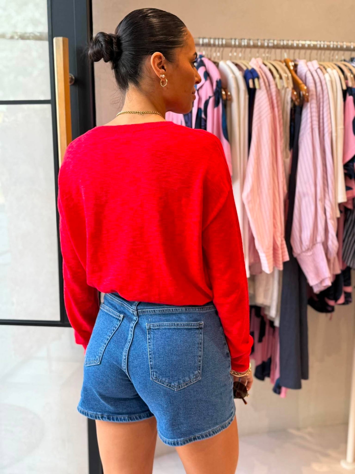 HAILEY DRAWSTRING TOP- RED