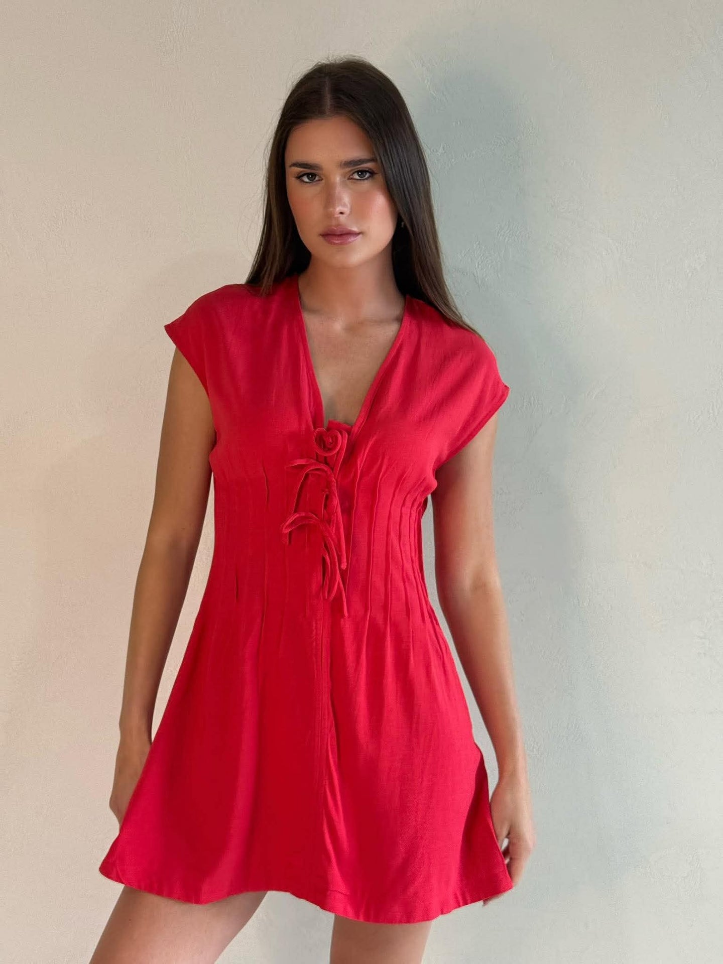SUNDAY BEST MINI DRESS- RED