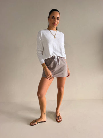 LONDON CHECK BIAS CUT MINI SKIRT