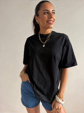 ZION LACE TOP- BLACK