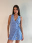 BAYSIDE TERRY TOWELLING WRAP MINI DRESS