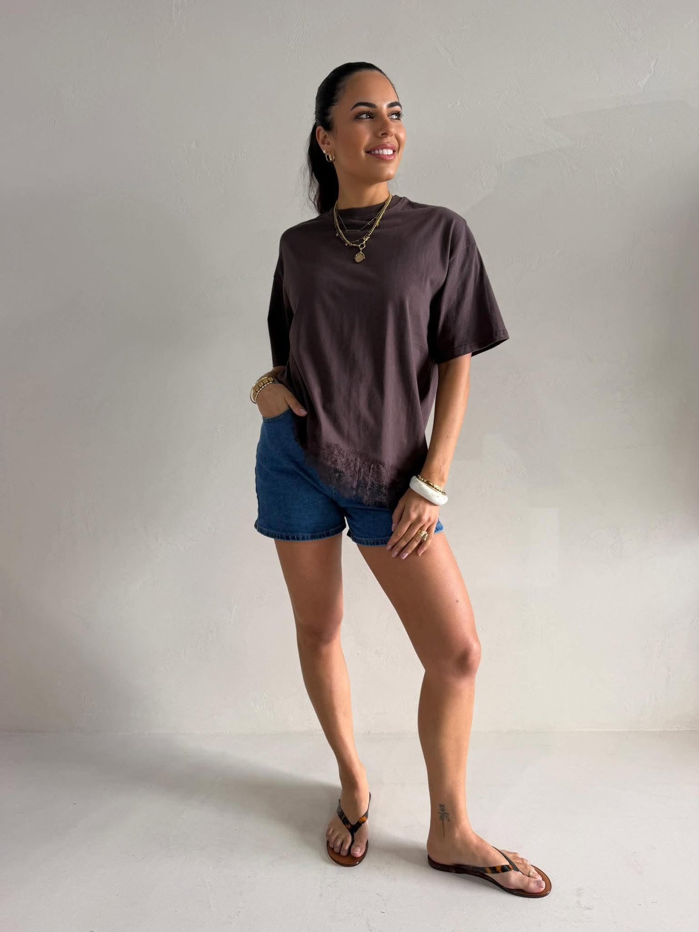 ZION LACE TOP- CHOC