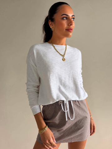 LONDON CHECK BIAS CUT MINI SKIRT