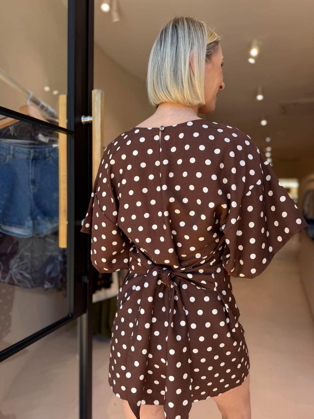 JENNA MINI DRESS- CHOC VANILLA