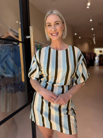 JENNA MINI DRESS- AUTUMN STRIPE