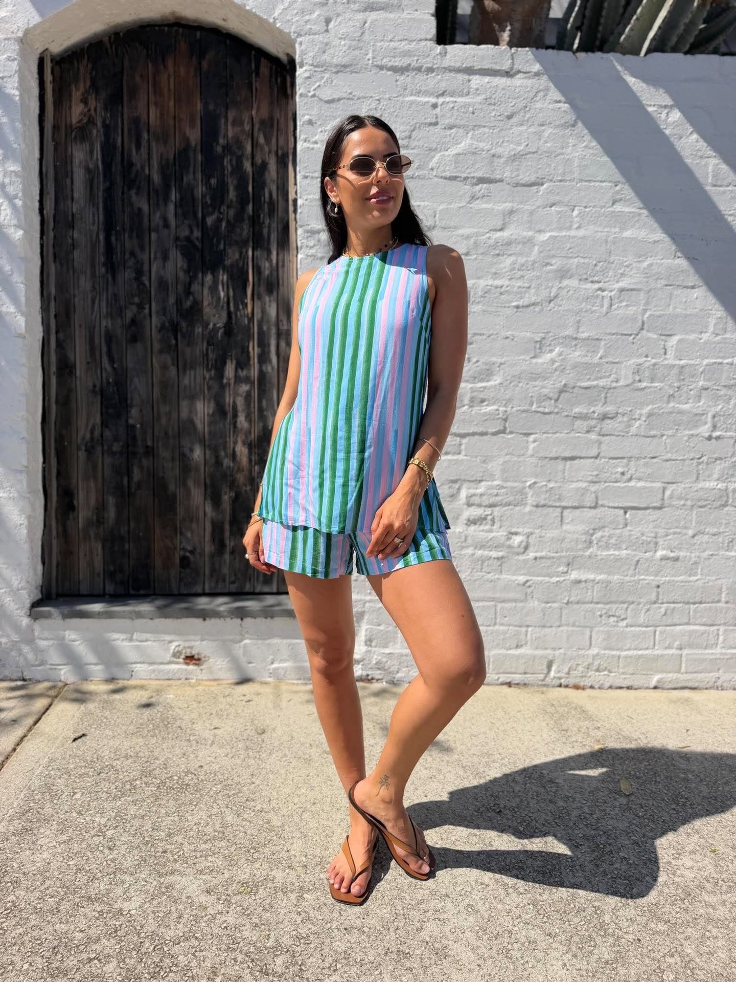 SWEET STRIPE SHORT SET