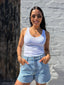 LUXE RIB VEE TANK- WHITE