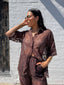 WINE TIME PANT SET- CHOC