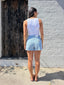LUXE RIB VEE TANK- WHITE