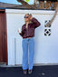 THE BELLE PU BOMBER - BURGUNDY