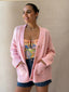 SOUL LONG SLEEVE CARDI - LIGHT PINK