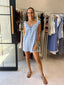 CHRISSY MINI DRESS - BLUE CHECK