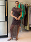 YASMINA POLKA DOT DRESS- CHOC
