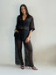 WINE TIME PANT SET-BLACK