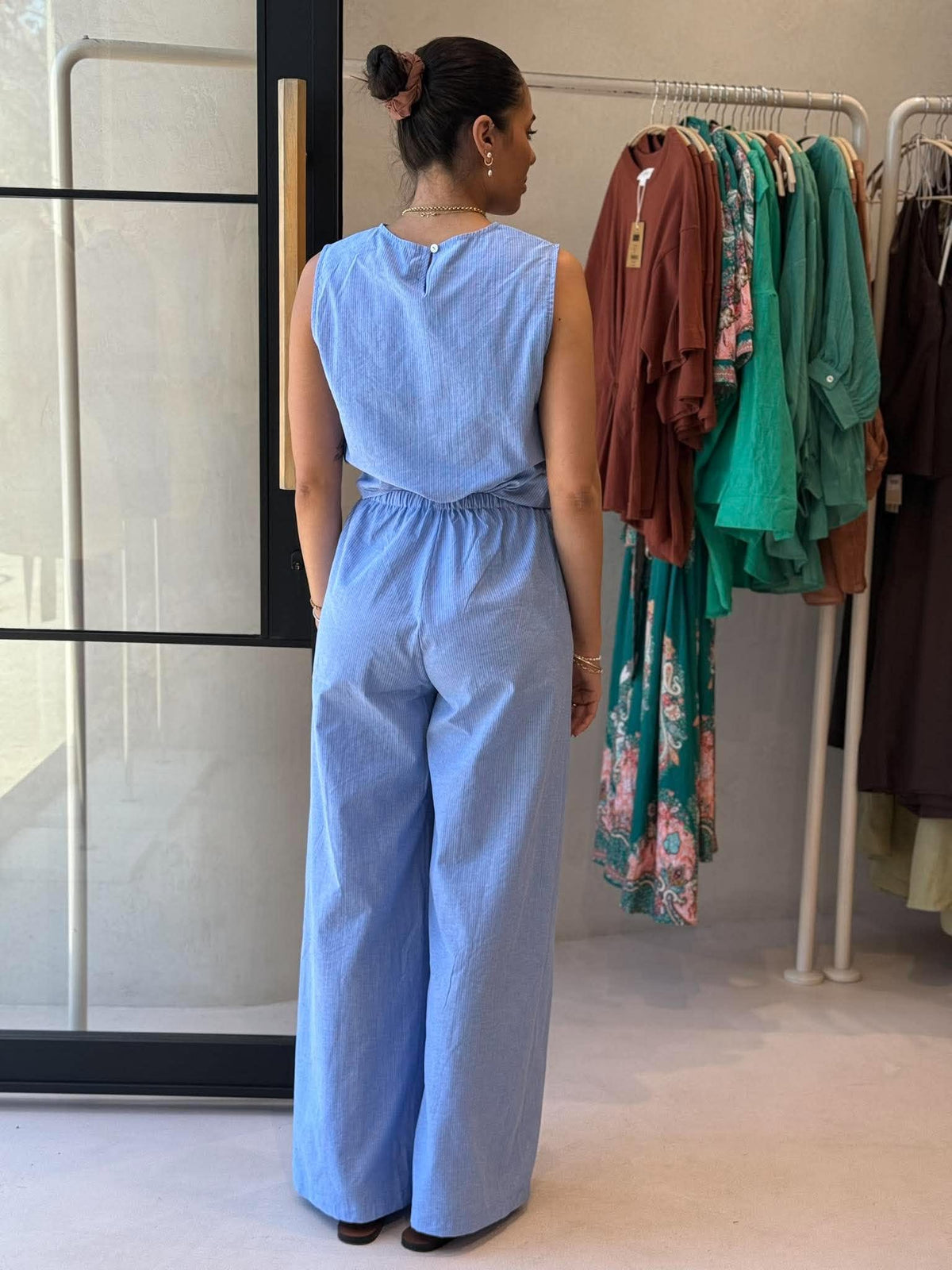 GLIDER PANT - BLUE PINSTRIPE