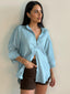 SHAE BOYFRIEND SHIRT - SHADOW BLUE