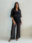 WINE TIME PANT SET-BLACK