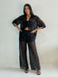 WINE TIME PANT SET-BLACK