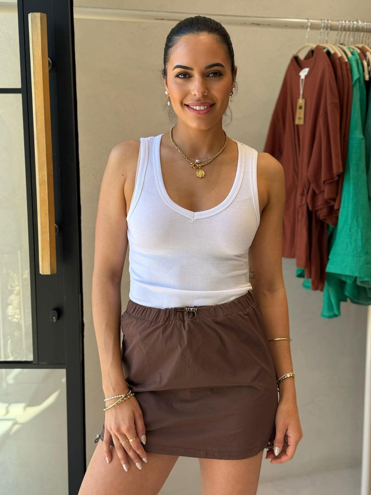ROWAN SKORT-CHOCOLATE