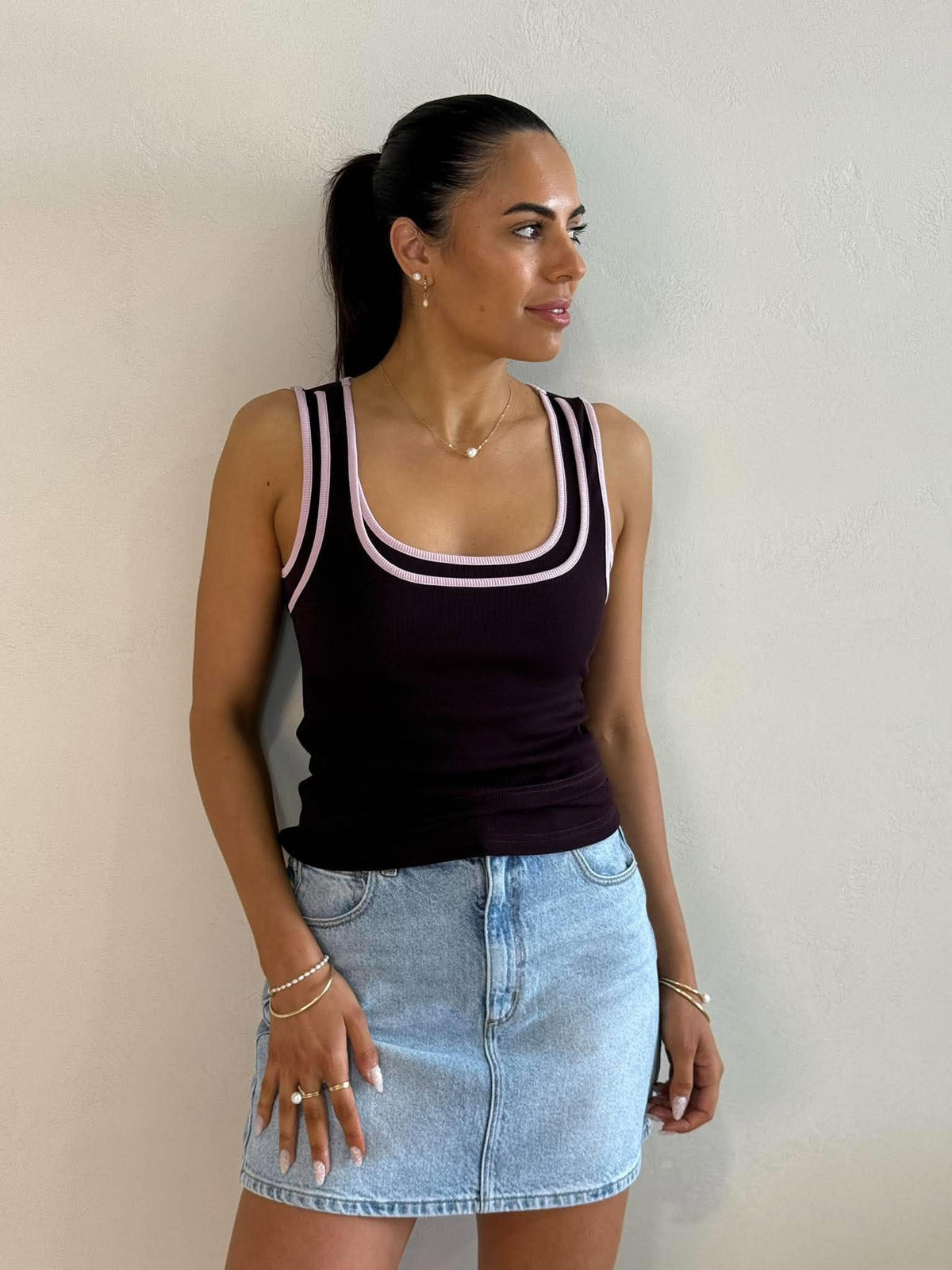 DOUBLE TAKE TANK- PLUM
