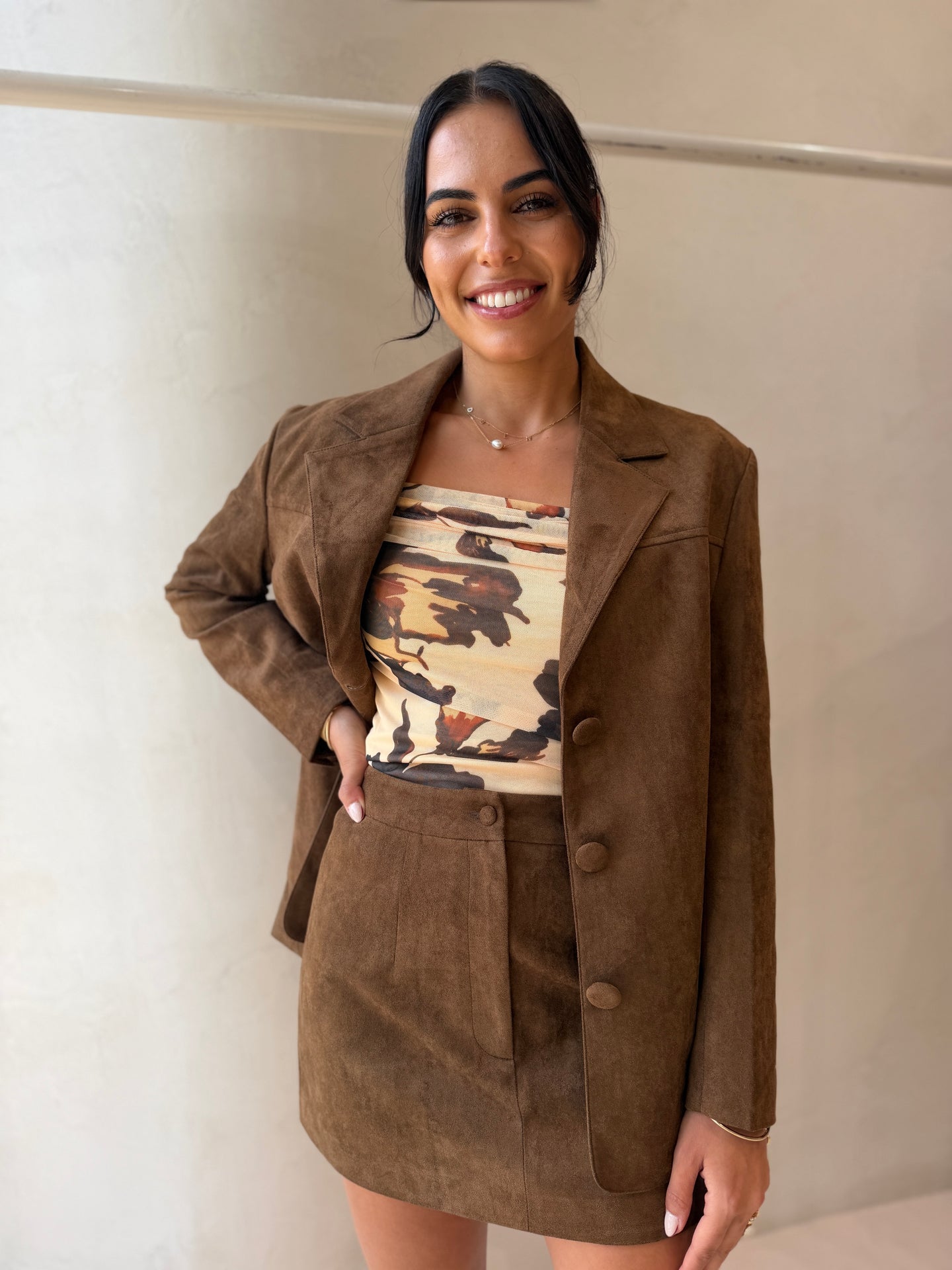 SOPHIE SUEDE JACKET - CHOC