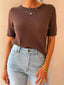 ROWIE KNITTED TEE - CHOCOLATE