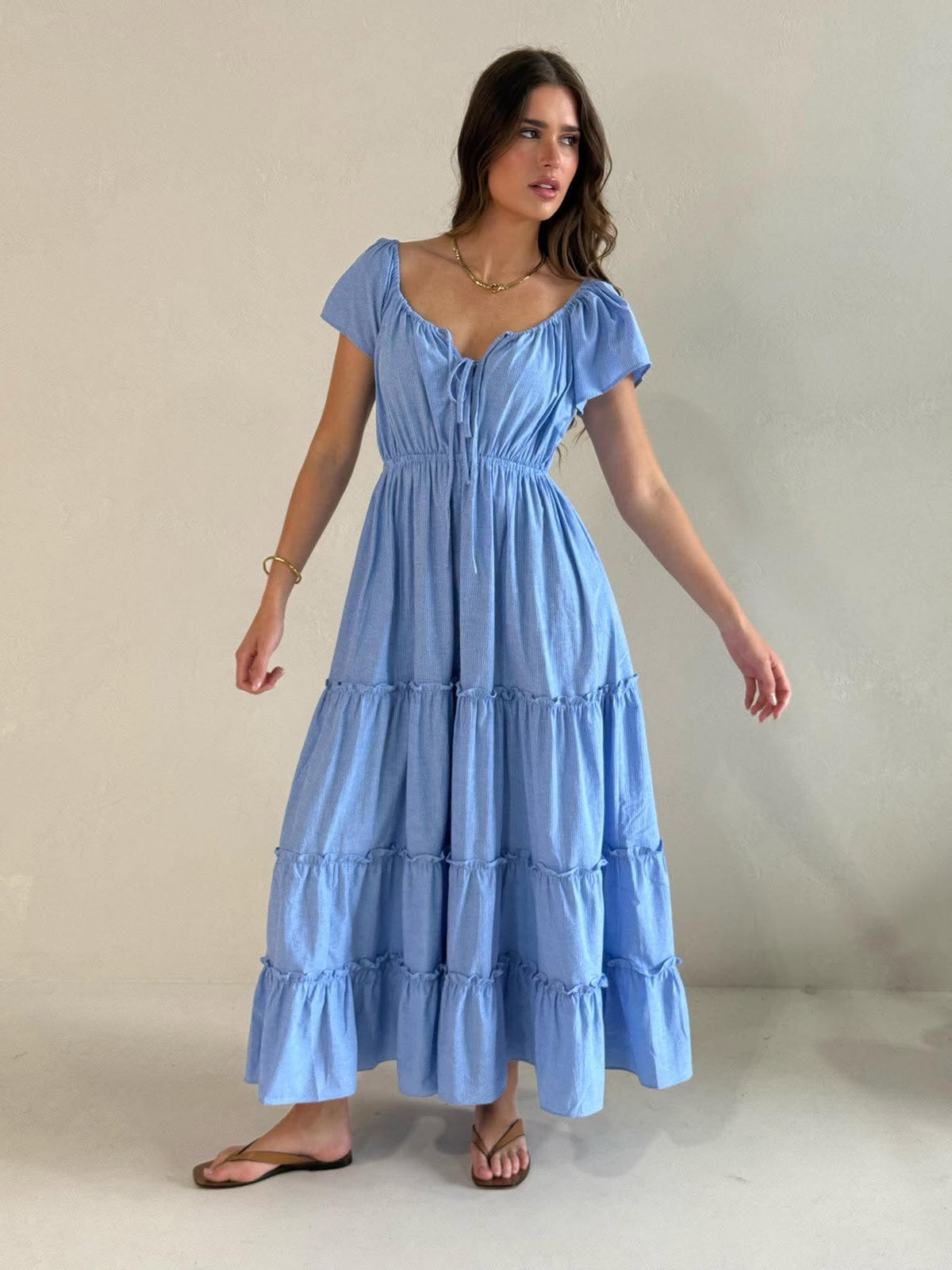 ODESSA MAXI- BLUE MIST STRIPE
