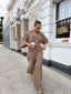 SIENNA PANT- HAZELNUT PINSTRIPE