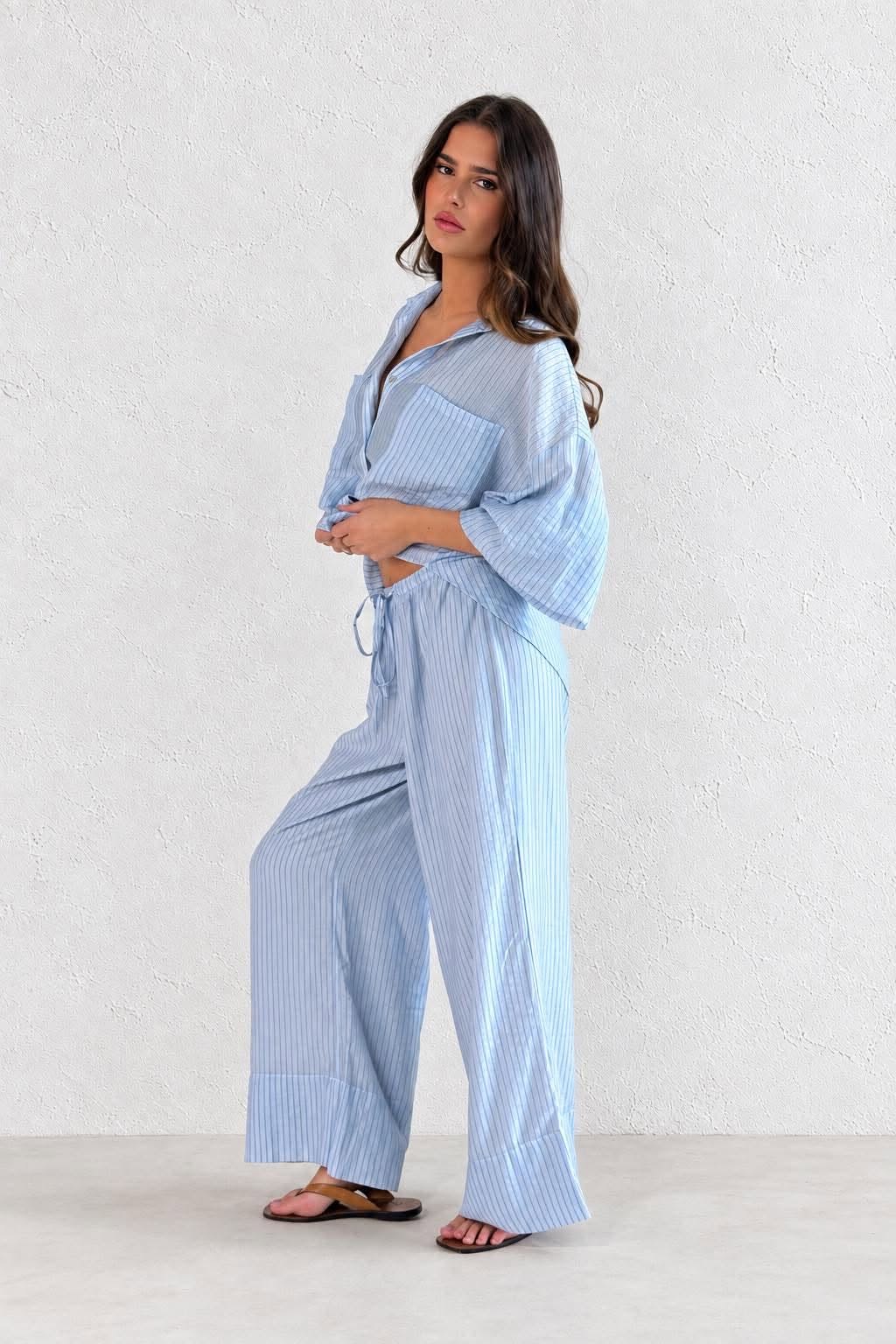 SIENNA PANT- HORIZON PINSTRIPE