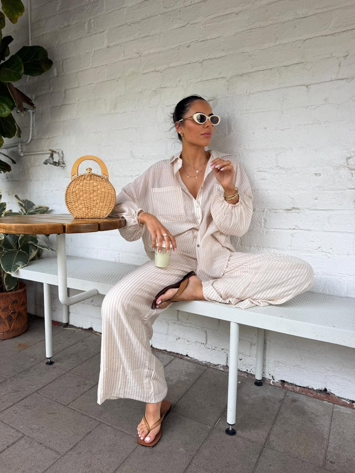 SIENNA PANT- SEASHELL PINSTRIPE