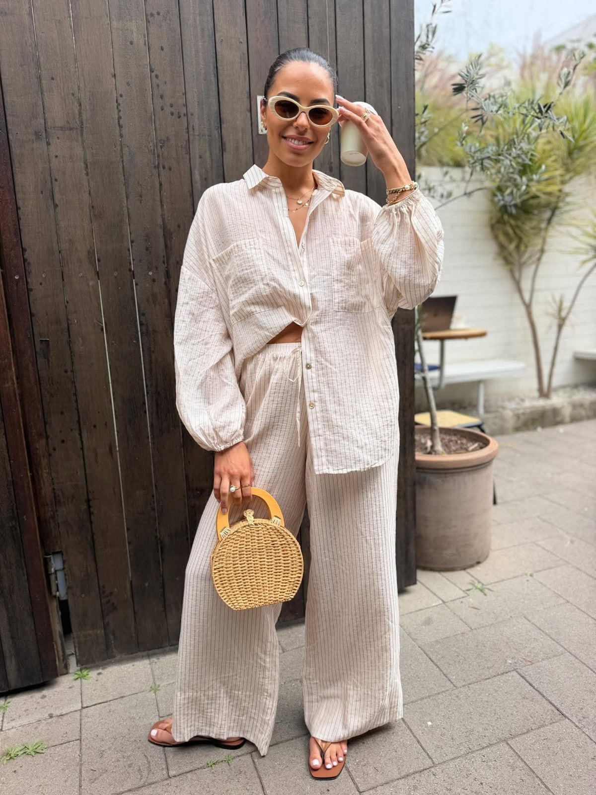 SIENNA PANT- SEASHELL PINSTRIPE