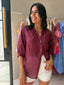 JEMMA LINEN BLOUSE - PLUM