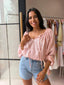 CALISTA BLOUSE- EMBROIDERED PINK