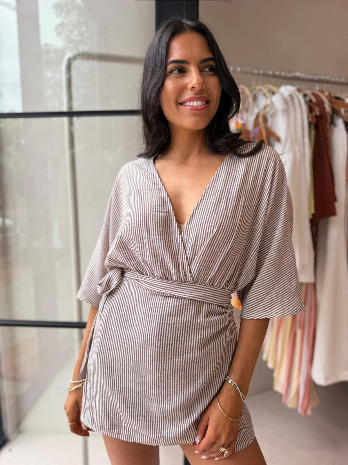 KIKI PLAYSUIT- CEDAR STRIPE