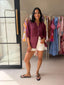JEMMA LINEN BLOUSE - PLUM