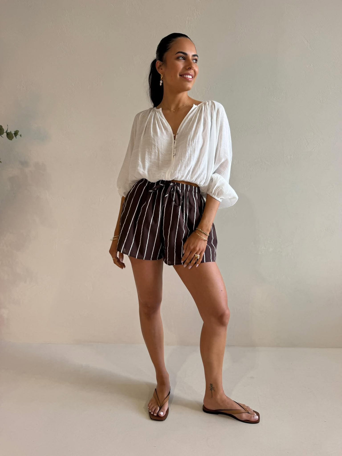TAVRA BLOUSE- VANILLA