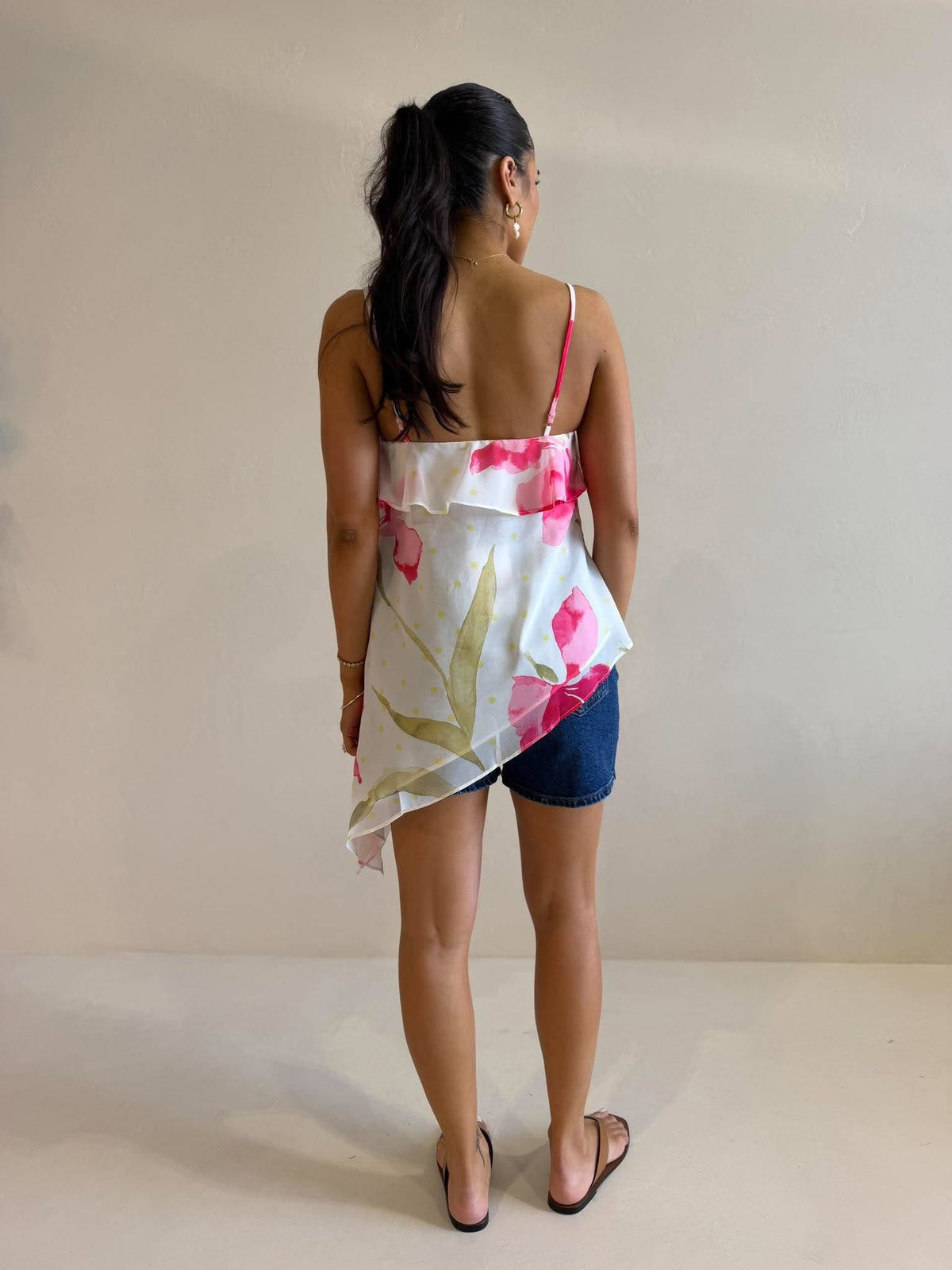 BLOOM POLKA CHIFFON TOP