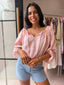 CALISTA BLOUSE- EMBROIDERED PINK
