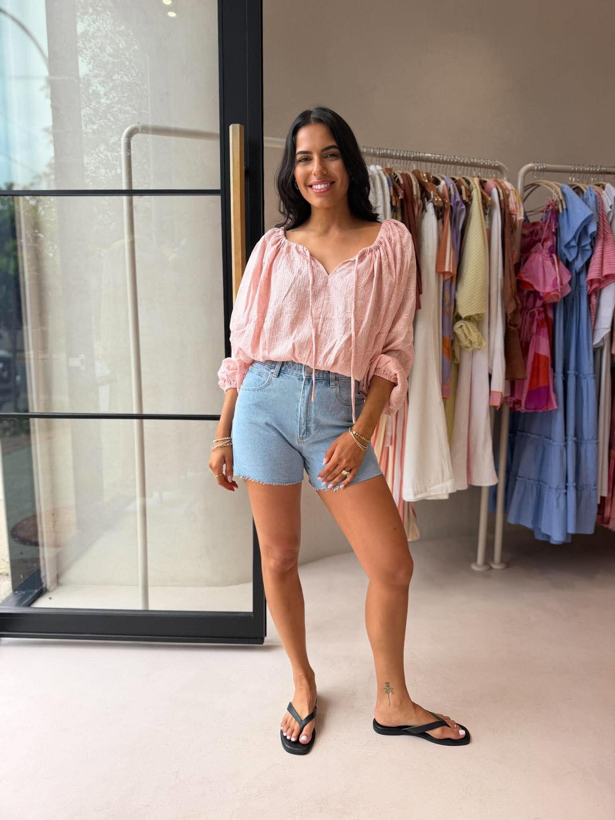 CALISTA BLOUSE- EMBROIDERED PINK