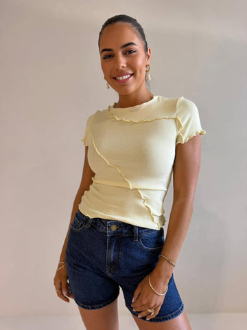 SITA SHORT SLEEVE TEE- BUTTER