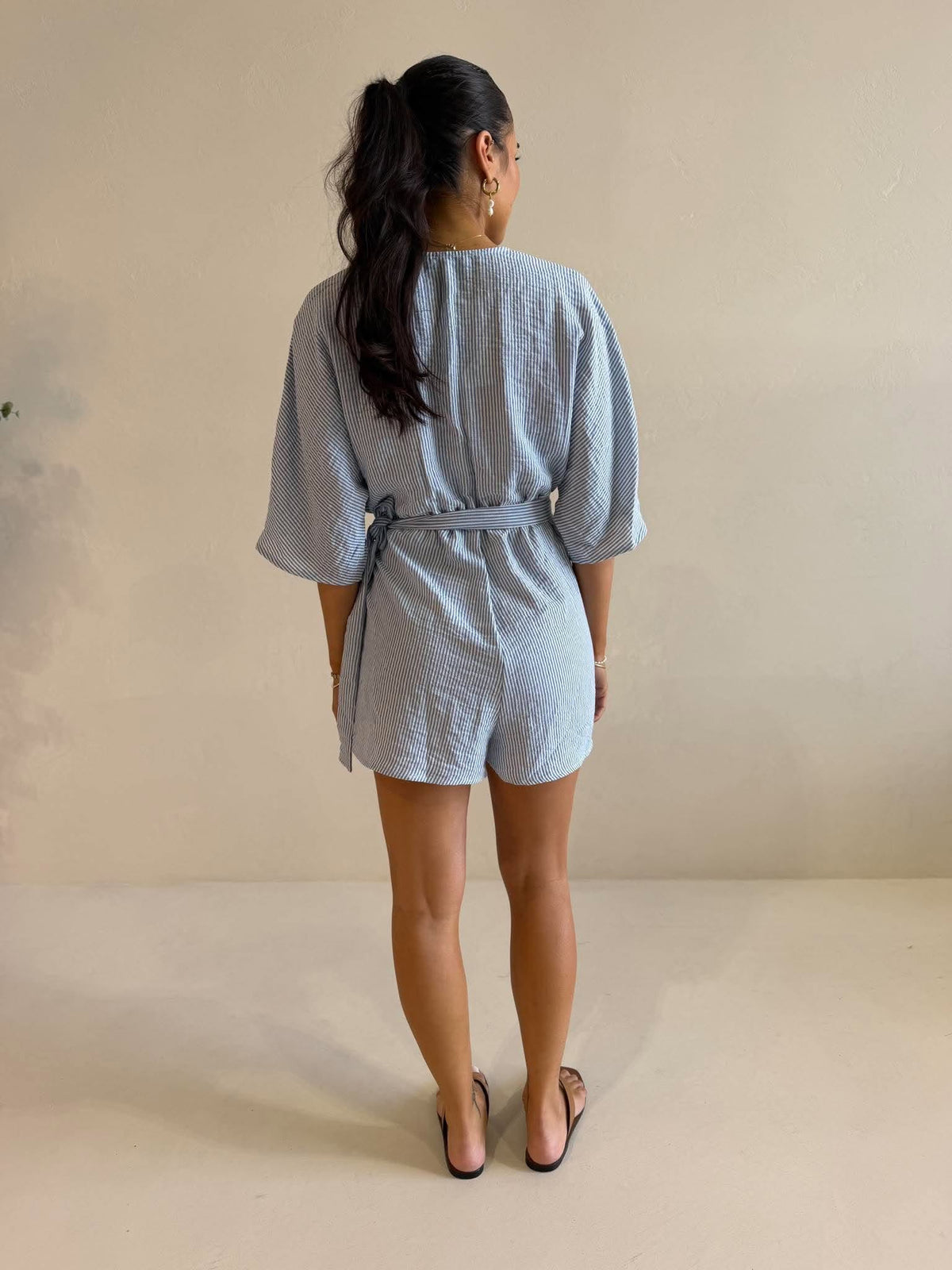 KIKI PLAYSUIT- INDIGO STRIPE