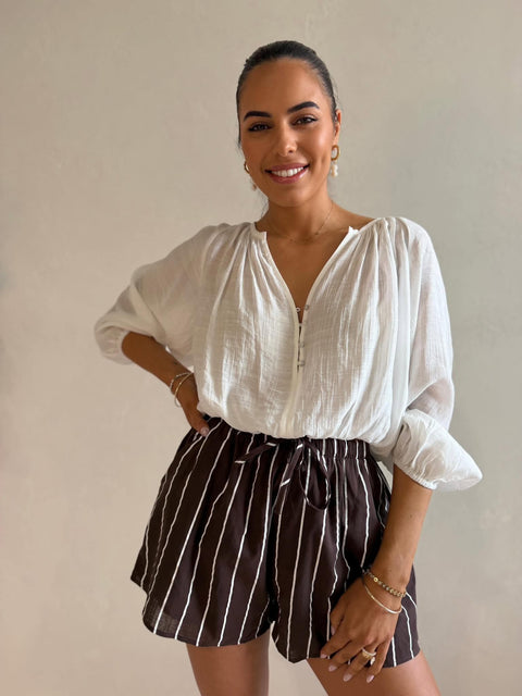 TAVRA BLOUSE- VANILLA