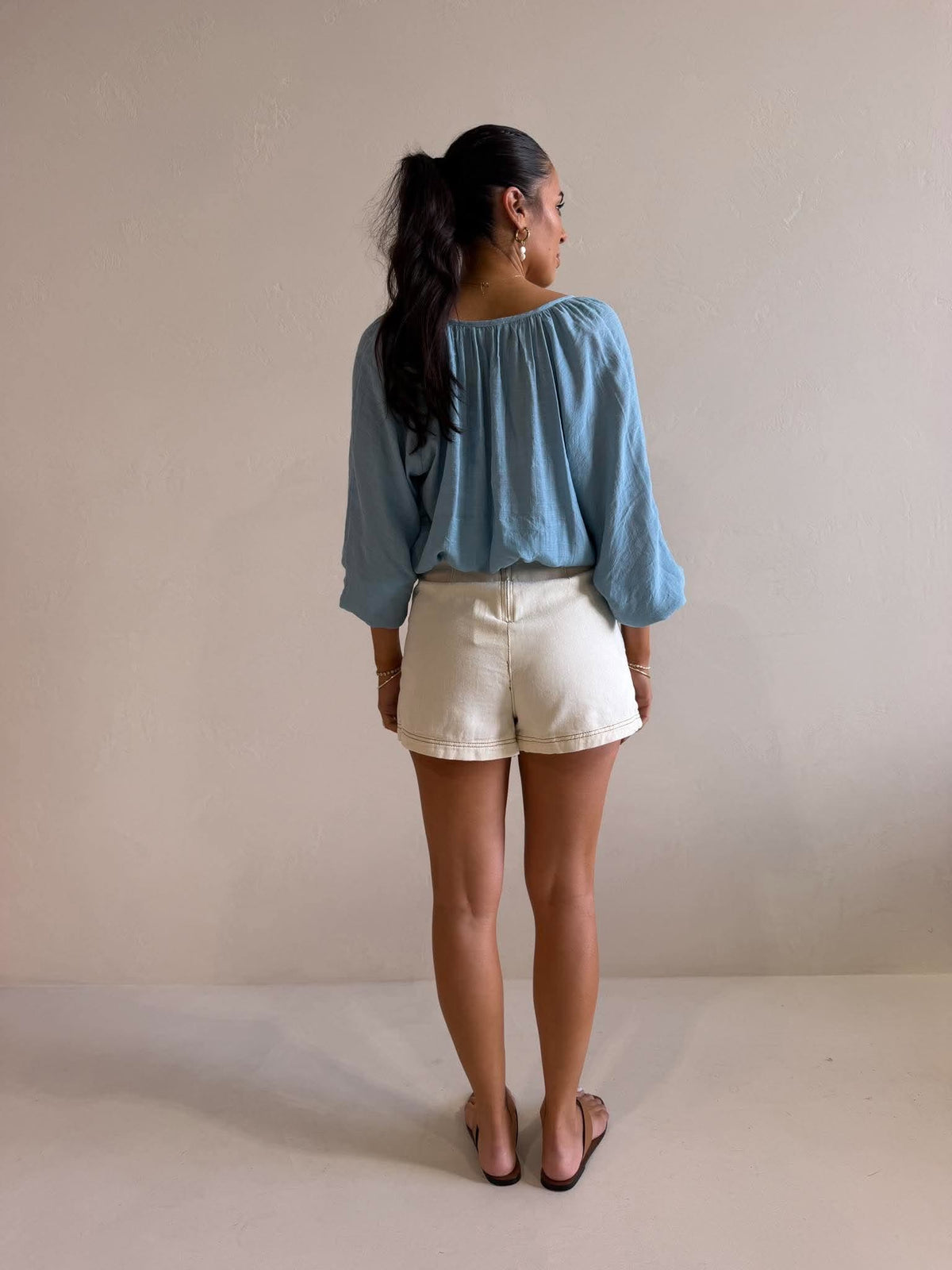 TAVRA BLOUSE- SKY