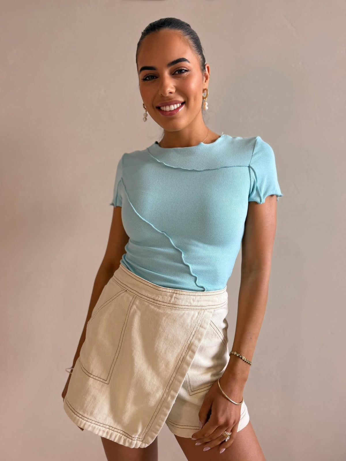 SITA SHORT SLEEVE TEE- AQUA
